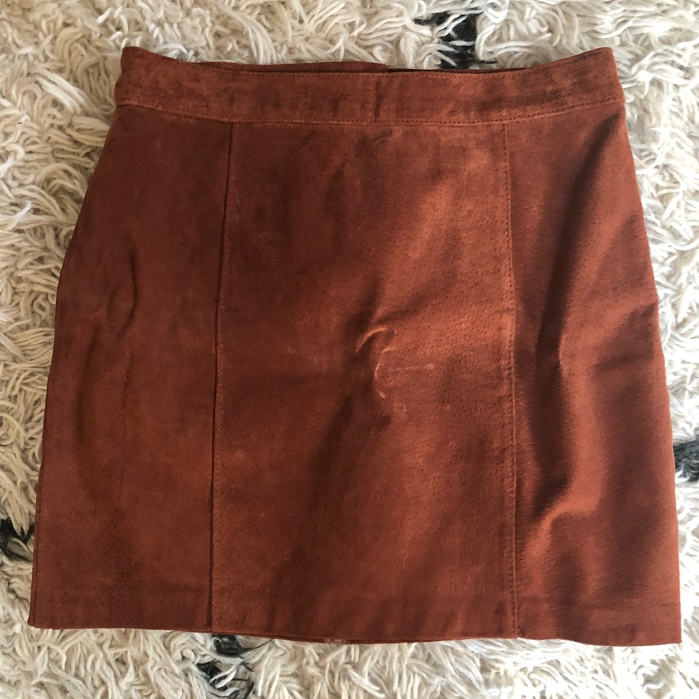 Forever 21 genuine suede mini skirt in cognac